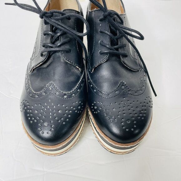 Steve Madden 2" Platform Oxfords 6.5M Colorblock Retro 50s Style Greco Chunky - Picture 4 of 10